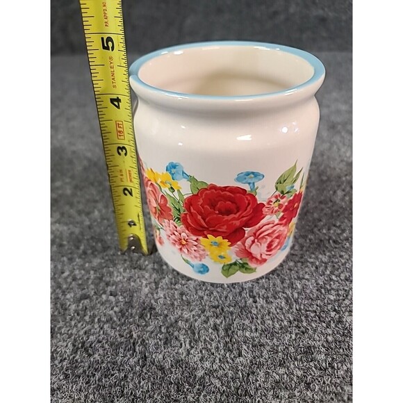 Pioneer Woman Sweet Rose Mini Crock Utensils Set 7-Piece Ceramic Silicone Wood - Picture 5 of 11